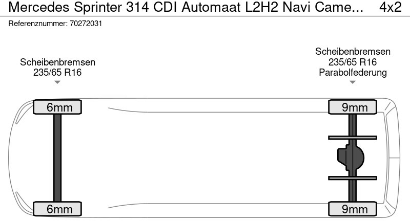 Цельнометаллический фургон Mercedes-Benz Sprinter 314 CDI Automaat L2H2 Navi Camera Parkeersensoren Airco Cruise L2 10m3 Airco Cruise control: фото 20