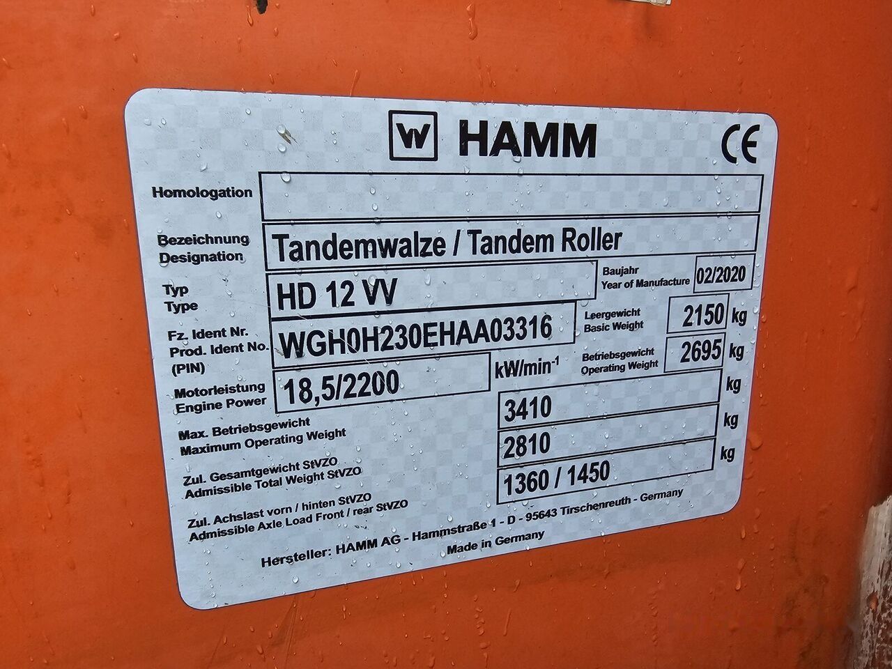 Hamm HD12 VV / 02.2020 / 2695kg / 793HOURS в лизинг Hamm HD12 VV / 02.2020 / 2695kg / 793HOURS: фото 21