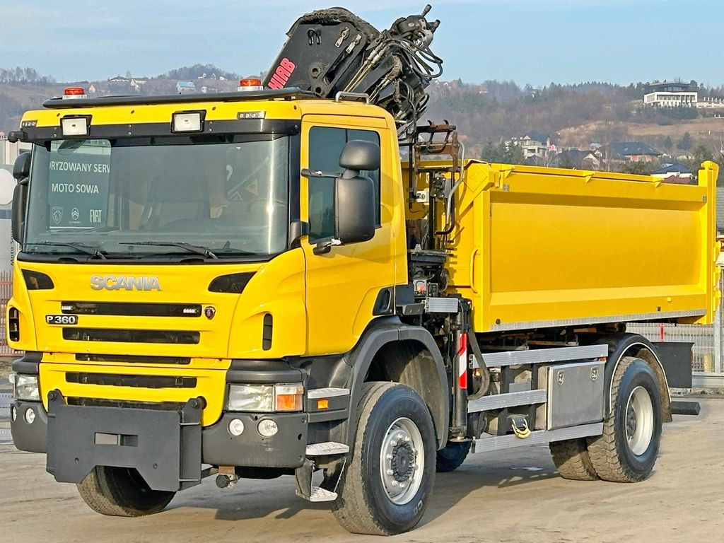 Самосвал, Автоманипулятор Scania P360 Kipper 4,50 m *HIAB 122 E-2 HIPRO+FUNK/ 4x4: фото 9