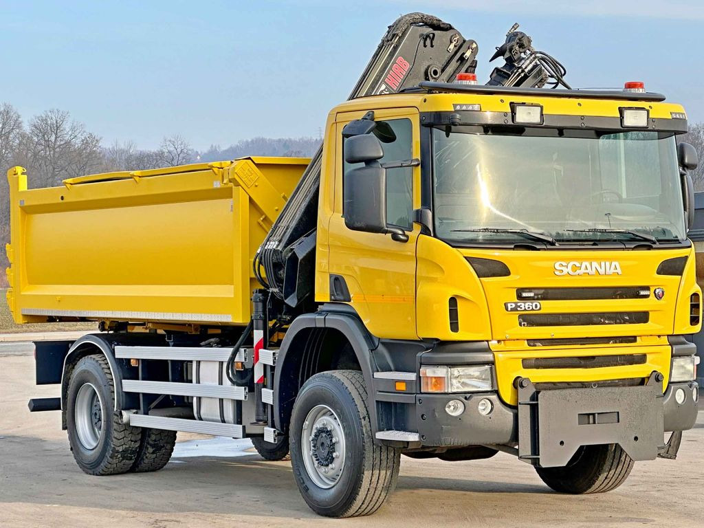 Самосвал, Автоманипулятор Scania P360 Kipper 4,50 m *HIAB 122 E-2 HIPRO+FUNK/ 4x4: фото 8