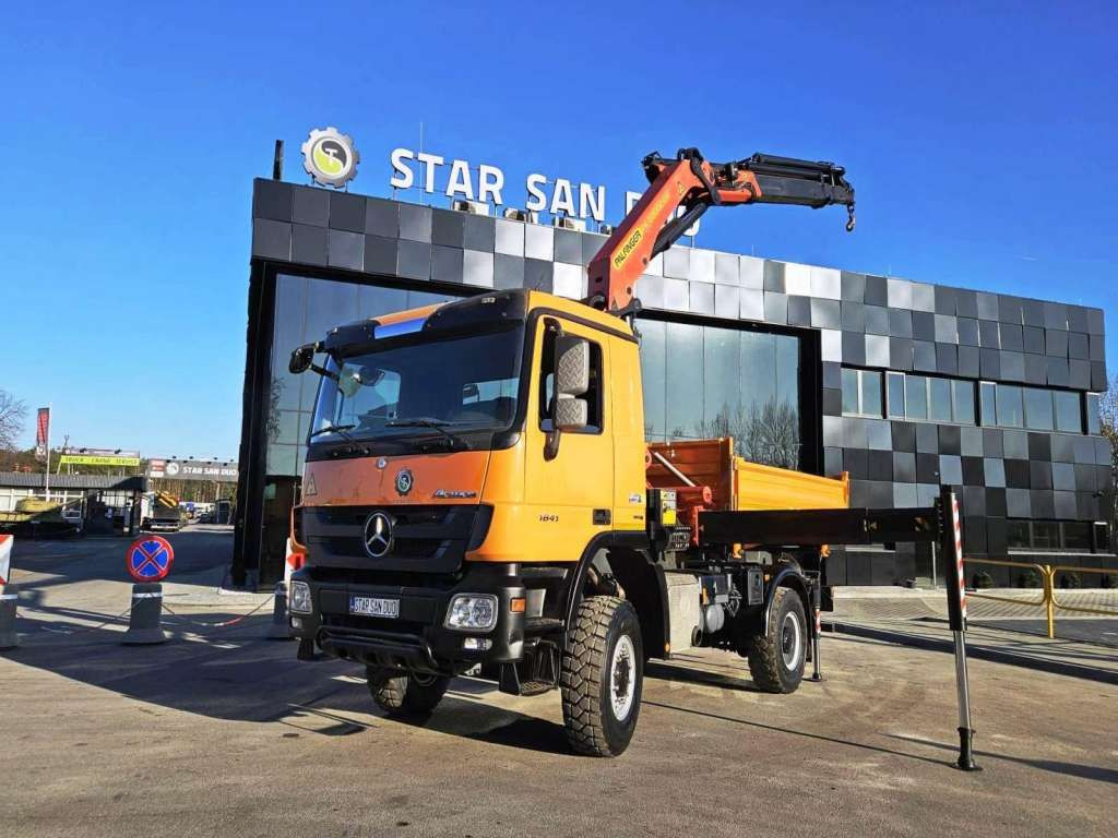 Новый Автоманипулятор, Самосвал Mercedes-Benz  ACTROS 1841 4x4 PALFINGER PK 22002 CRANE KIPER: фото 6