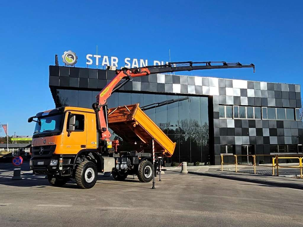 Новый Автоманипулятор, Самосвал Mercedes-Benz  ACTROS 1841 4x4 PALFINGER PK 22002 CRANE KIPER: фото 7