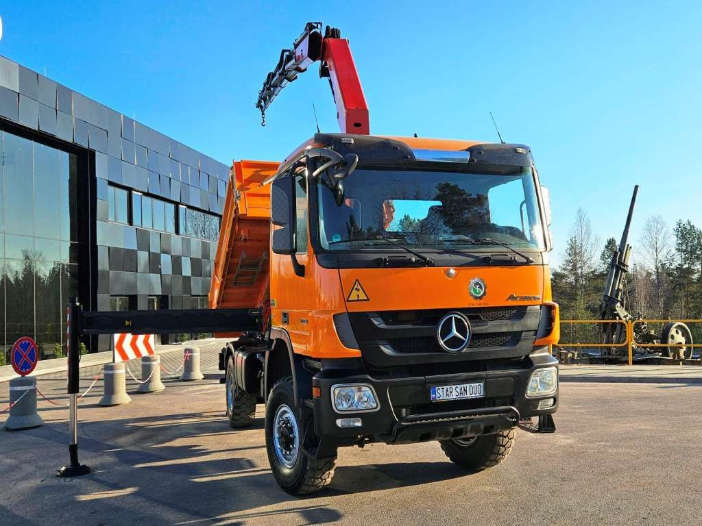 Новый Автоманипулятор, Самосвал Mercedes-Benz  ACTROS 1841 4x4 PALFINGER PK 22002 CRANE KIPER: фото 8